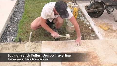 How to Lay Travertine Pavers French Pattern