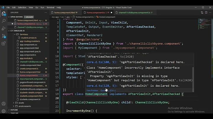 ngafterviewinit vs ngafterviewchecked lifecycle hook in angular