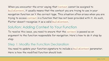 Understanding and Fixing the Context Type Error in Flutter Navigation
