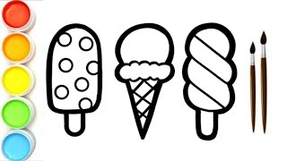 Ice cream drawing |How to draw a cute ice cream with colour easy step by step drawing for beginners by Micky Drawing 540 views 11 days ago 4 minutes
