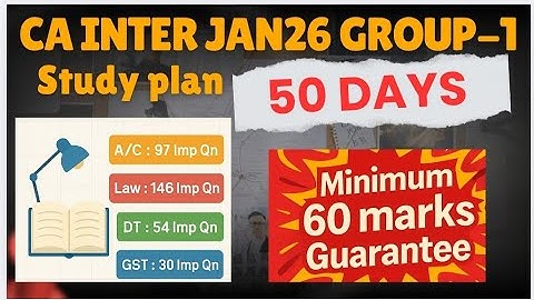 CA INTER G1 JAN26 50 DAYS DETAIL STUDY PLAN with important questions list || @AJAYGUPTA_Mentor 