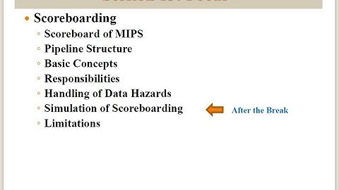 Session 13: Scoreboarding and its simulation on MIPS
