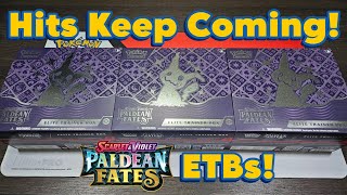 Paldean Fates ETBs, Ridiculous Pull Rates! Opening My First Case Of ETBs Part 1