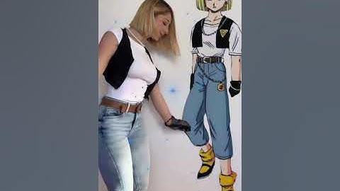 ANDROID 18 OUTFIT GLOW UP ✨ (Ft. @Andr0ide18) #dbzcosplay #shorts