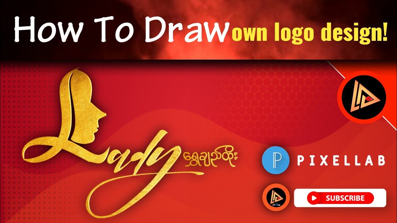 How to draw LADY LOGO DESIGN #Pixellab - YouTube
