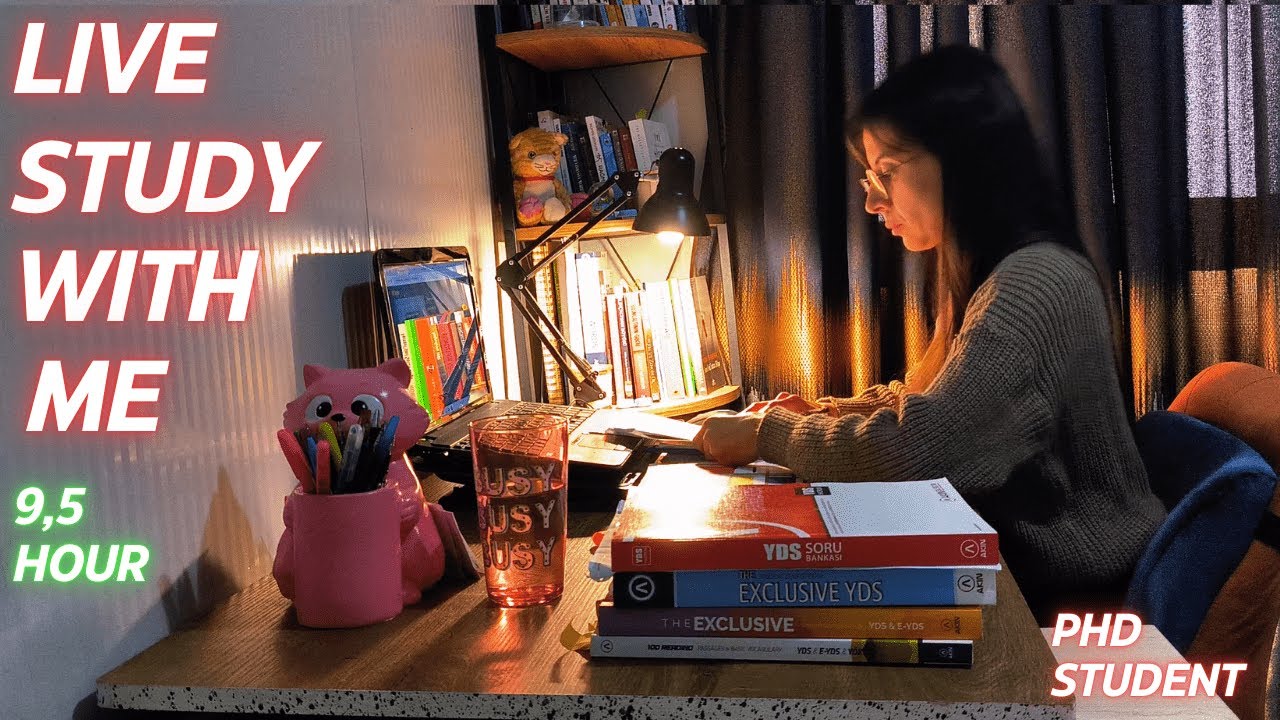 LIVE I 9,5 Hour Study With Me 📚 Real Time, Pomodoro 60/10, Fire ...
