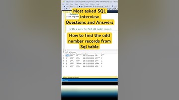 How to find the odd number records from SQL table #shorts #sqlqueries #sqlinterview #coding