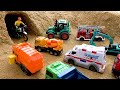 Sauvez les voitures dans la grotte avec la grue de voiture de police et le camion de pompiers  hist