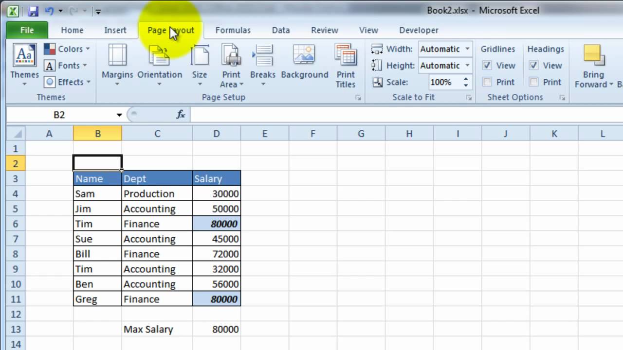 VideoExcel How to add a background image in Excel 2010