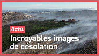 Incendies des monts d'Arrée : un drone filme l'étendue du désastre