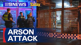 Molotov cocktail suspected to be used in tobacco store arson attack | 9 News Australia