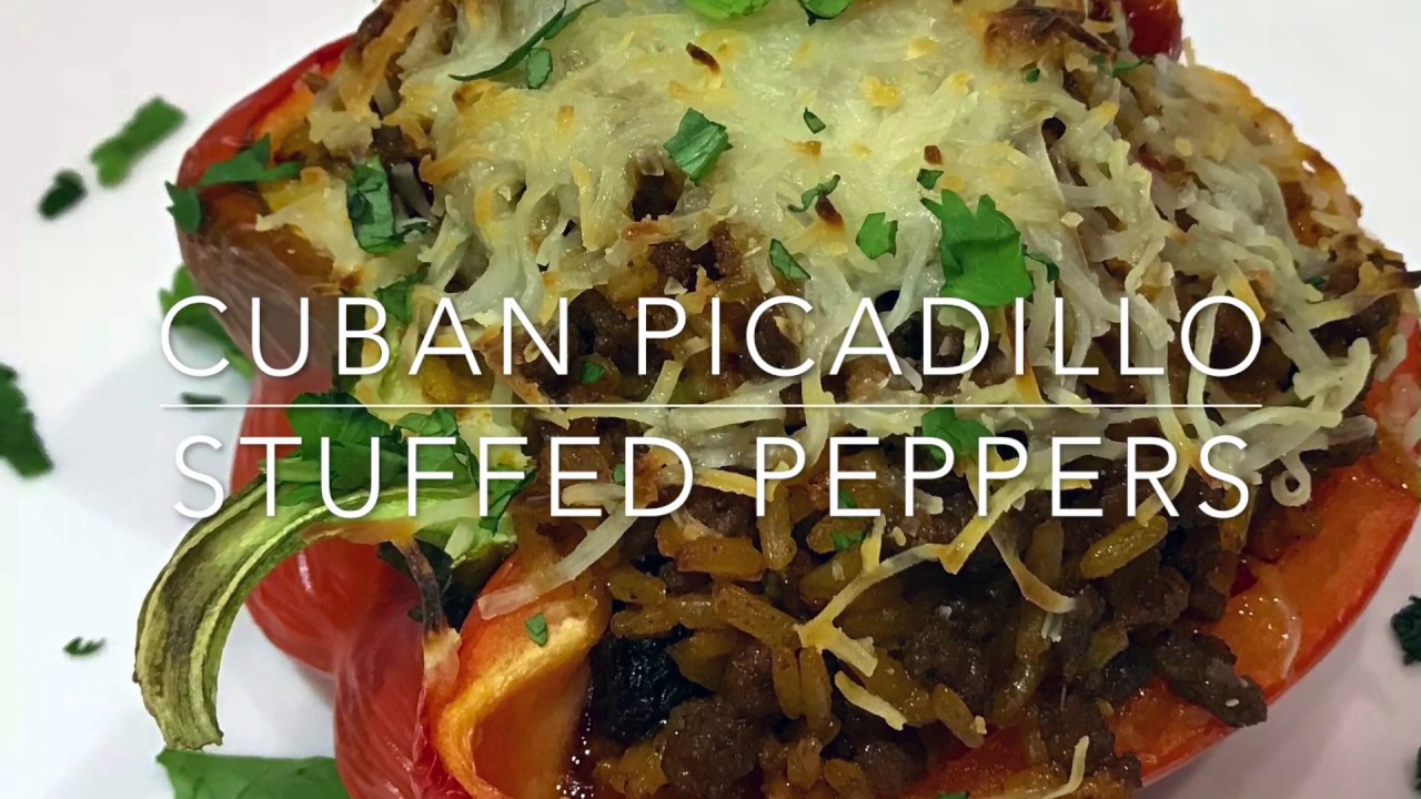 Stuffed Bell Peppers with Cuban Picadillo YouTube