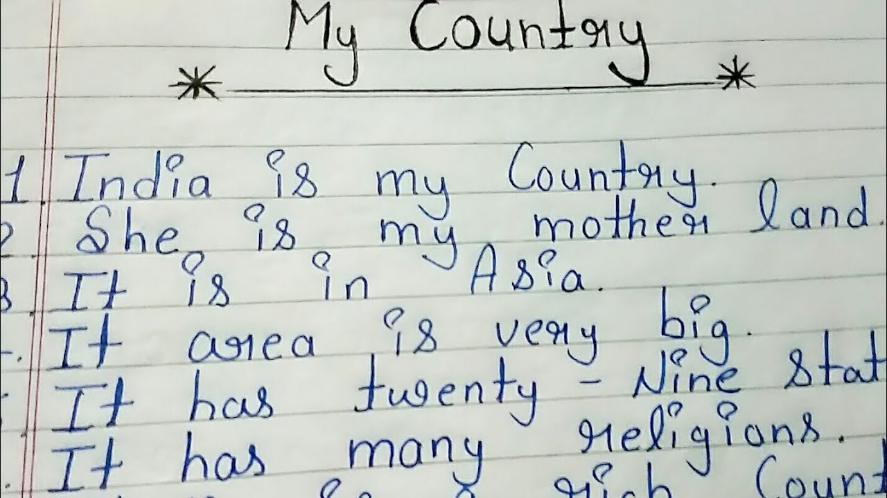 my country essay english