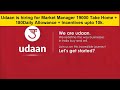 Udaan is Hiring for Market Manager 19000 Take Home
