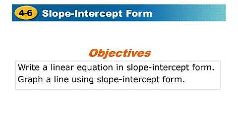 Intermediate Algebra 4.6 Slope Intercept Notes Video