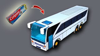 Cara Membuat Bus Dari Colgate Box Dan Kardus || Miniatur Bus DIY