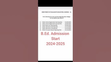 #B.Ed.Course #Admission start# 2024-2025