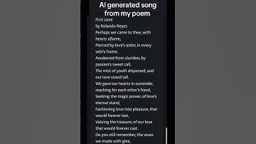 Thumbnail of first love (AI generated song from my poem) #poem #songlyrics