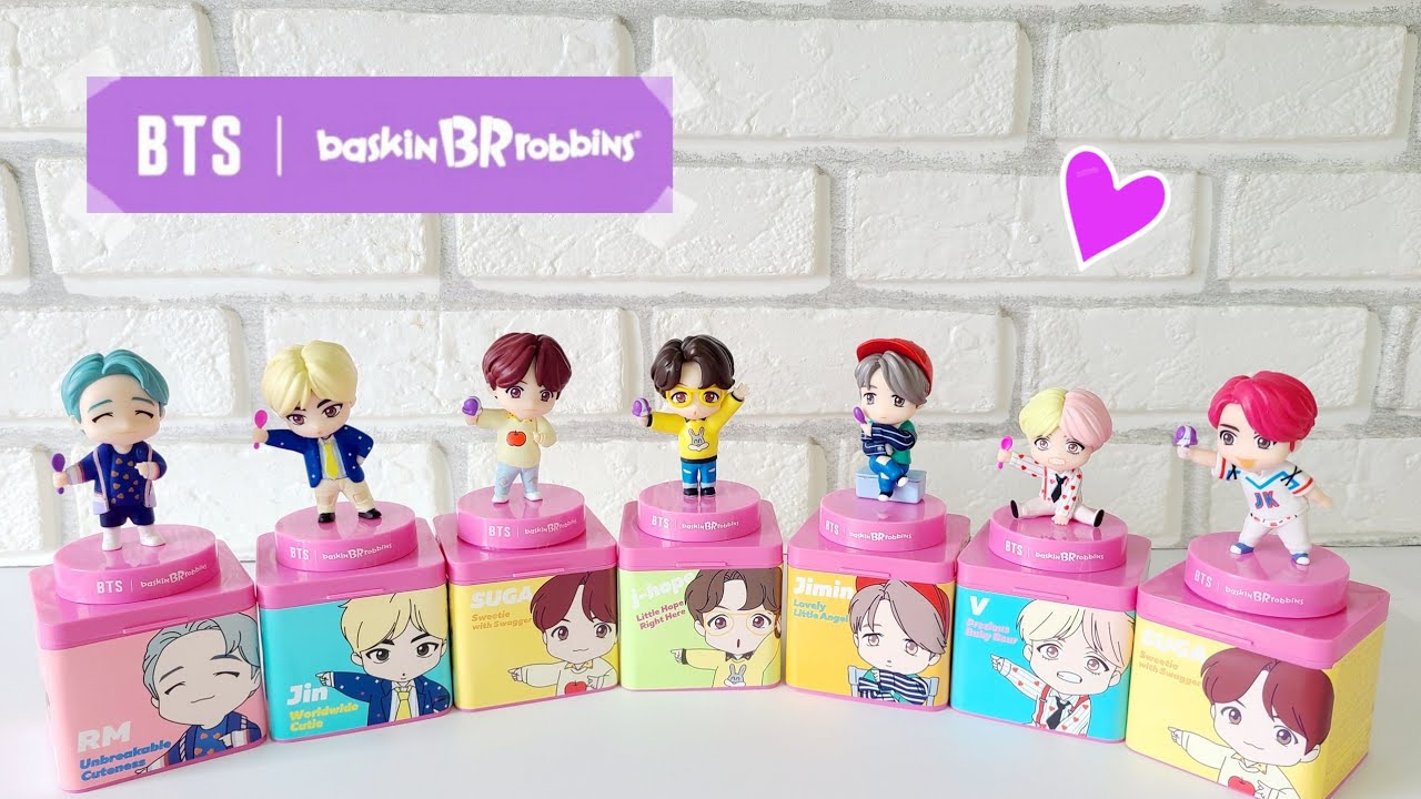 BTS×배라 방탄소년단 타이니 탄 피규어 세트💜BTS× BaskinRobbins Tiny Tan Action Figure Set