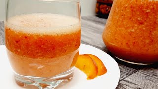 Peach and orange juice | summer refreshing drink | وصفة عصير الخوخ والبرتقال | عصير فواكه طبيعي منعش