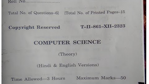 12th, Computer science, (Term -2), H.P board question paper 2023.