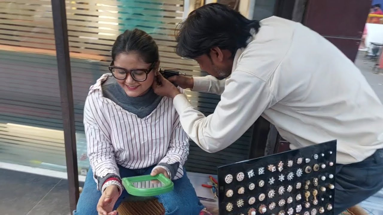 Painless Gunshot Ear Piercing 😁Monsoon vlogs YouTube