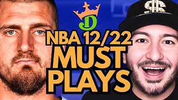 NBA DFS Monday 12/22 (DraftKings NBA MUST PLAYS) | NBA DFS Picks