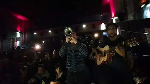 Avengers fans playing the Avengers theme music bef...