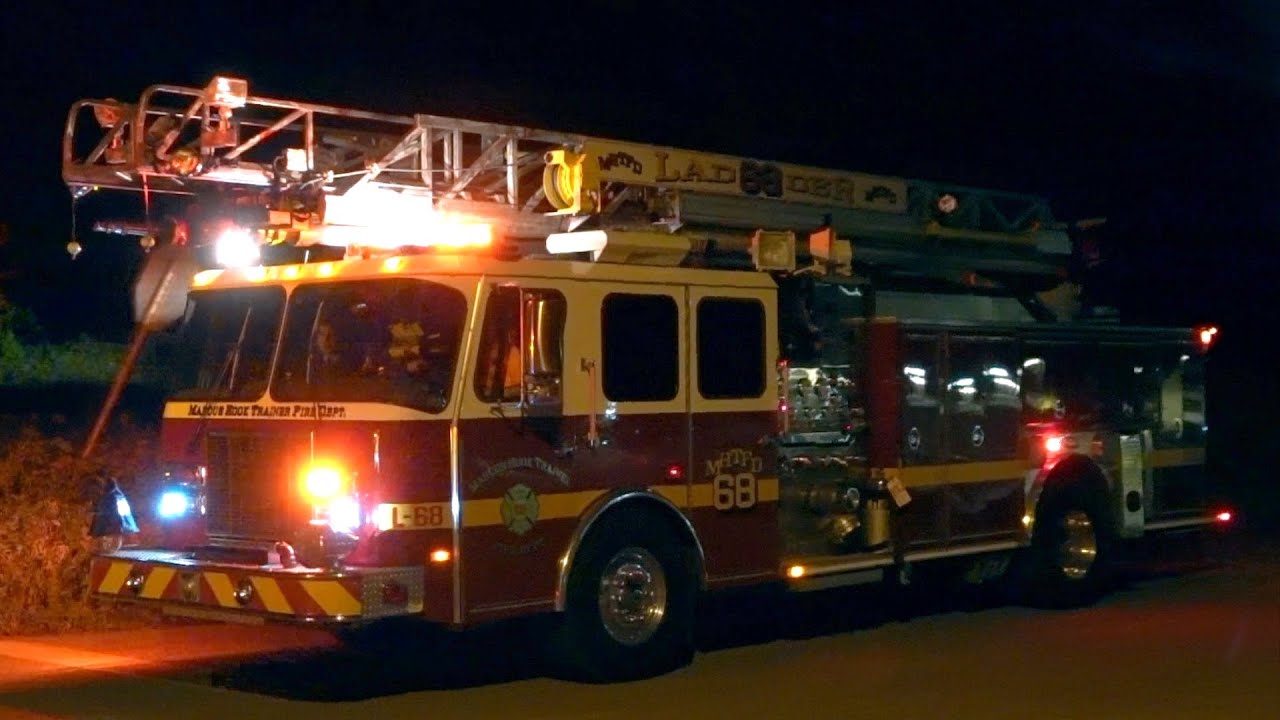 Marcus Hook Trainer Fire Department Engine 68 & Ladder 68 Responding ...