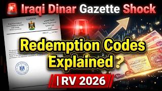 🚨 Iraqi Dinar Gazette Shock: Redemption Codes Explained | RV 2026