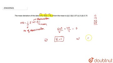 The mean deviation of the data 3,10,10,4,7,10,5 from the mean is