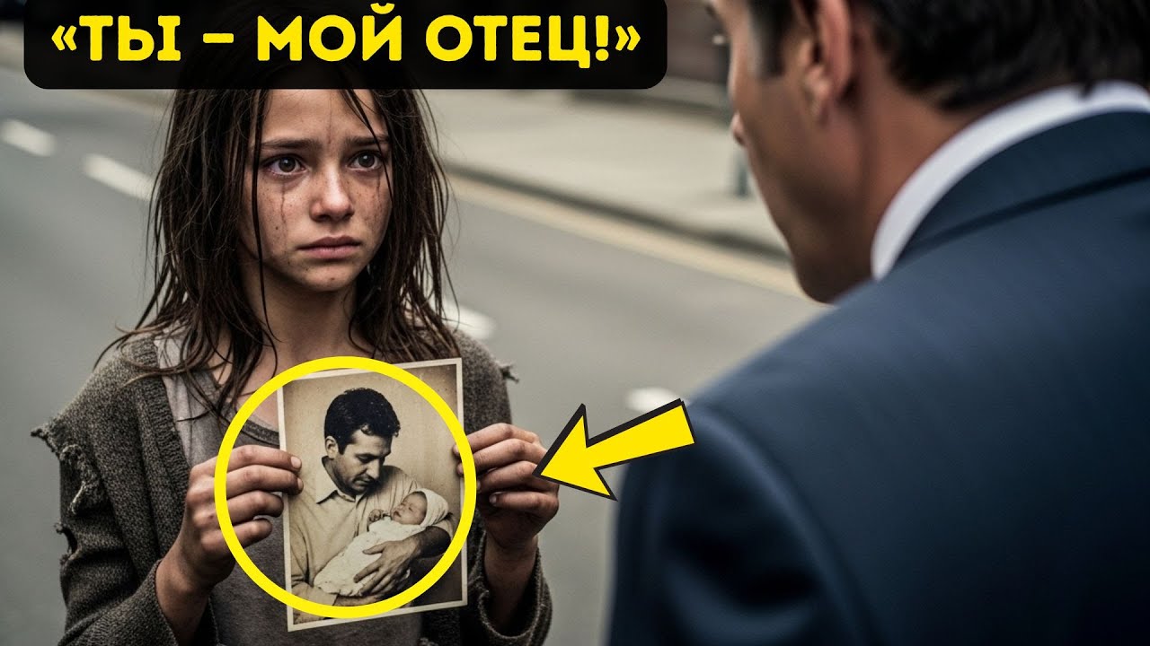 БЕДНАЯ ДЕВОЧКА ПОКАЗАЛА СТАРУЮ ФОТОГРАФИЮ МИЛЛИОНЕРУ… и сказала: «ТЫ — МОЙ ОТЕЦ!» 😭