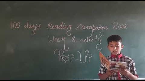 Kendriya Vidyalaya Dhar 100 days reading campaign week 8 activity "Prop up"