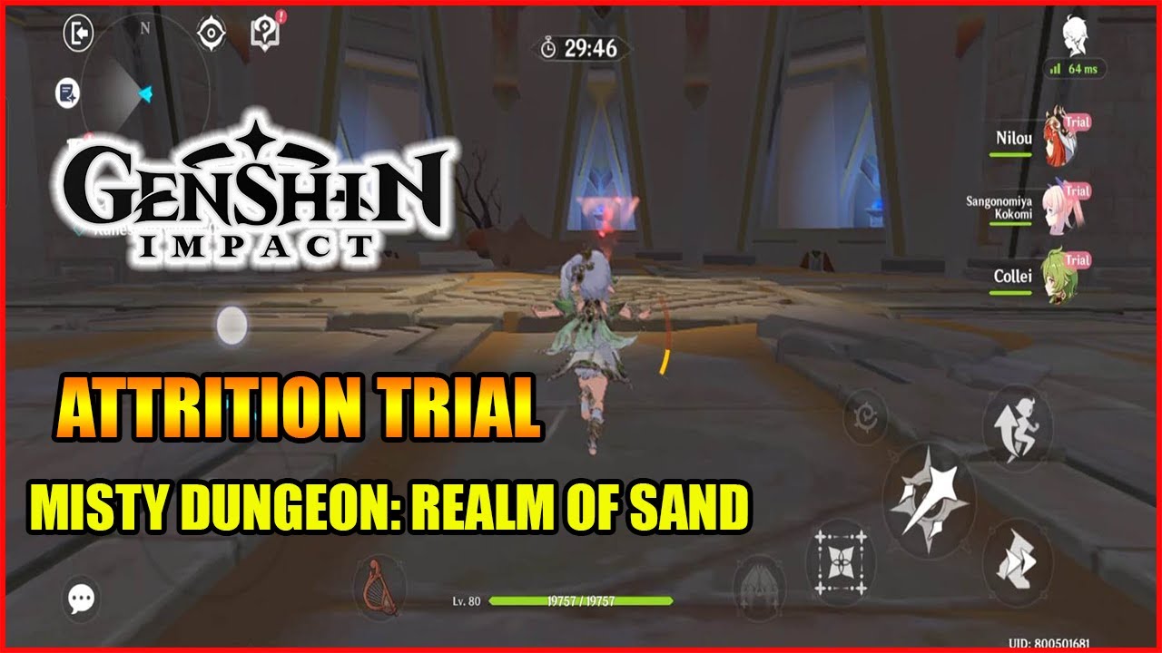 Genshin Impact Attrition Trial Misty Dungeon Realm of Sand Full