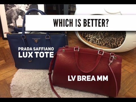 Louis Vuitton Brea MM vs Prada Saffiano Lux Tote // Which is better? - YouTube