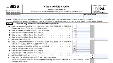 IRS Form 8936 walkthrough (Clean Vehicle Credits) - 2024