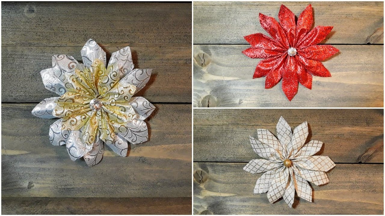 Jak Wykonac Gwiazde Betlejemska Ze Wstazki Youtube Diy And Crafts Floral Crafts
