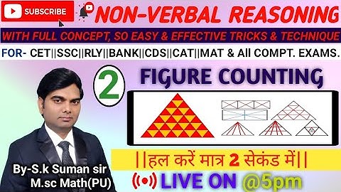 NON-VERBAL REASONING ( FIGURE COUNTING) Part-2,BY- S.K. SUMAN SIR , CET, SSC , BANK,RRB,CDS & OTHERS