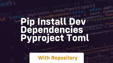 pip install dev dependencies pyproject toml