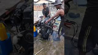 Truck Turbo Engine Starts Up On The Floor .Home Built !