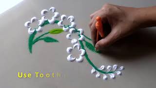 Easiest attractive QUICK छोटी rangoli design for everyday By Bucketful Creation