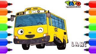 How To Draw Lani Bus  | Tayo The Little Bus Coloring Pages