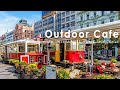 London Outdoor Coffee Shop Ambience - Positive Morning with Jazz Music for Wake up in London