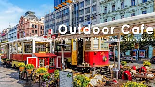 London Outdoor Coffee Shop Ambience - Positive Morning with Jazz Music for Wake up in London
