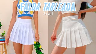 Como hacer una FALDA TABLEADA/PLISADA 💜 Tennis skirt facil - Tutoriales Belen