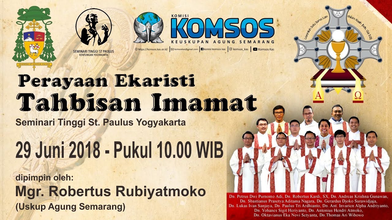 Perayaan Ekaristi Tahbisan Imamat Tahun 2018