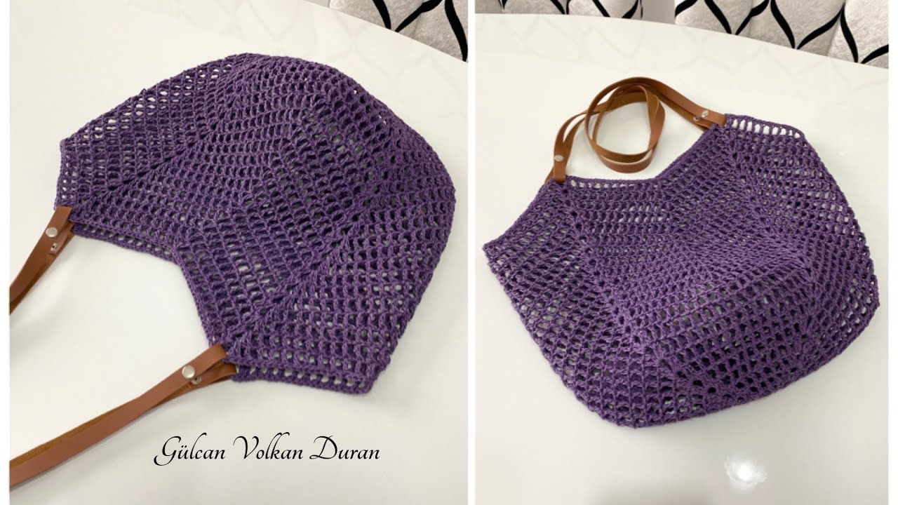 🌷KAĞIT İP İLE ÖRGÜ FİLE MODEL LALE ÇANTA YAPIMI 🌷