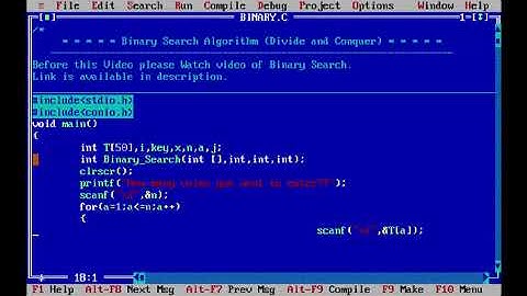 C Program for Binary Search Algorithm (Divide and Conquer)