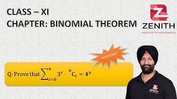 Q: Prove that ∑_(r=0)^n▒〖3^r⋅ ^n C_r 〗=4^n