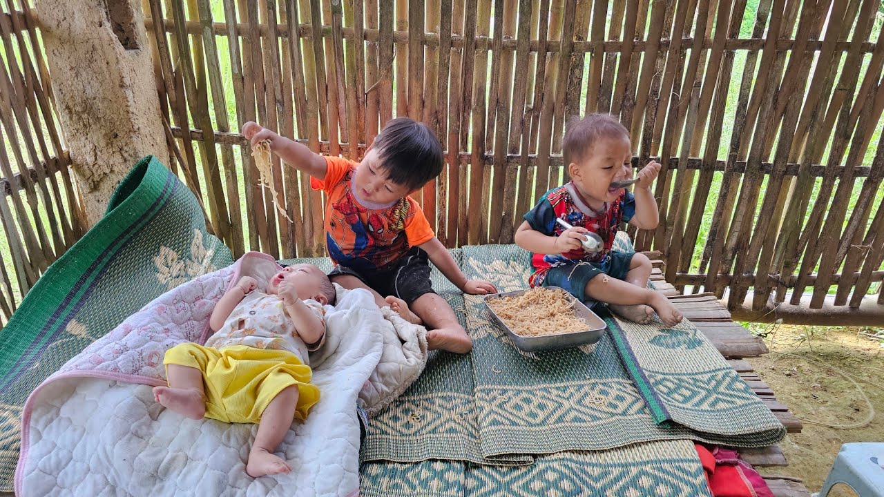 All three children were very hungry because the single mother could not take care of them by herself